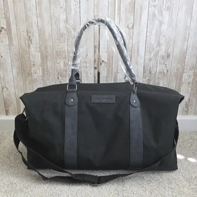 Bolso de Lona John Varvatos Vinilo Viaje Fin de Semana Negro Foto 1 de 4