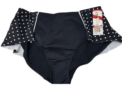 Spanx Flirty Skirted Swim Bottom, Black Polka Dot, Size 12, NWT - Image 1 of 4