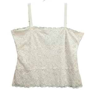 Coldwater Creek Cami Lace Top Gr. XL Ivory Chic Babydoll dehnbar feminin - Bild 1 von 9