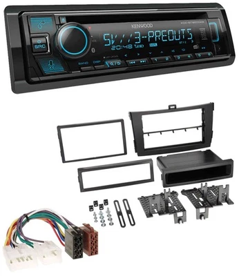 Kenwood Bluetooth USB CD MP3 DAB Autoradio für Toyota Corolla ab 2009 schwarz - Bild 1 von 4