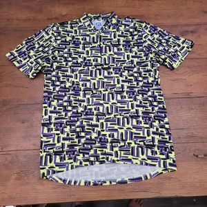 SMS Santini Mens XXXL Cycling Jersey 22" P2P Vintage Italy 3XL Purple Yellow - Picture 1 of 8