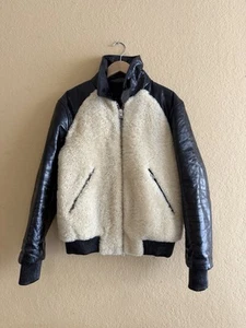 AMIRI Shearling Colorblock Leather Aviator Jacket Men’s Size 42 UK 52 Italy - Picture 1 of 24
