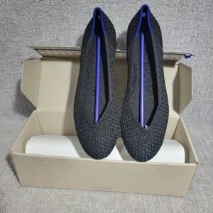 Rothy’s The Flat Black Honeycomb Rounded Toe Slip on Flat Shoes Multiple Sizes - Picture 1 of 10