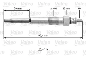 345101 VALEO Glow Plug for ,DACIA,MITSUBISHI,NISSAN,OPEL,RENAULT,SUZUKI,VAUXHALL - Picture 1 of 2