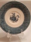 Currier and Ives By Royal USA Mississippi Steamboat Blue Plate, Midcentury...
