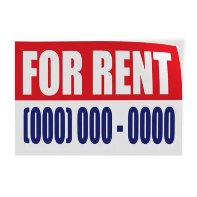 Decal Stickers For Rent Custom Number Promotion Business Vinyl Store Sign Label - Image 1 of 4