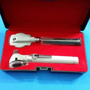 GRAY FIBER OPTIC Ear Nose Throat Otoscope Ophthalmoscope LED Diagnostic Set  - Picture 1 of 1