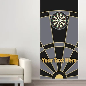Dart Wandsticker - Schwarz Grau und Gold Tafel mit Personalisiertem Text Wandbild - Bild 1 von 5