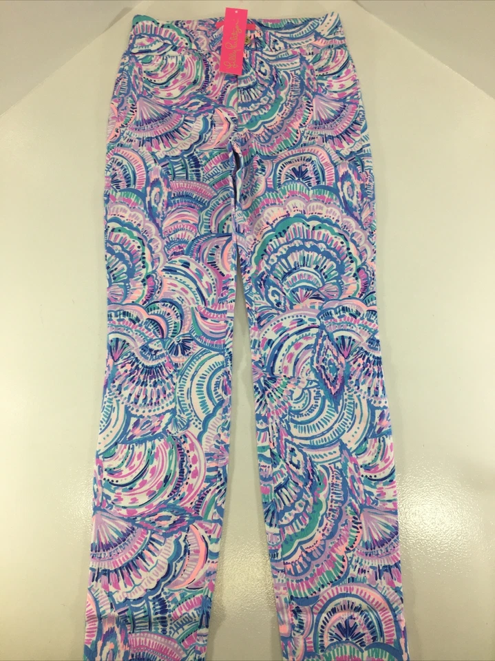 Lilly Pulitzer Size 0 Kelly High Rise SKINNY Ankle Pants in Happy as a Clam