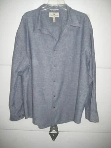 Island Shores Men's Long Sleeve Button Down Linen/Cotton Shirt Size XX- Large - Picture 1 of 7