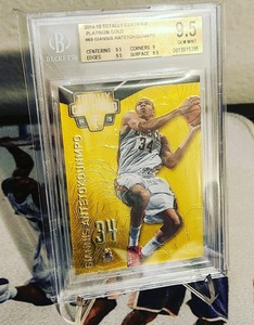Giannis Antetokounmpo 2014-15 Panini Totally Certified Plat. GOLD 01/10  BGS 9.5