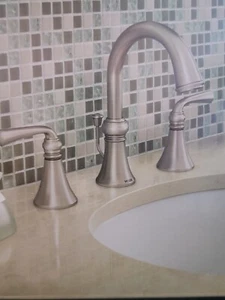 Moen WS84855SRN Weatherly Widespread Bathroom Faucet - Brushed - Picture 1 of 14
