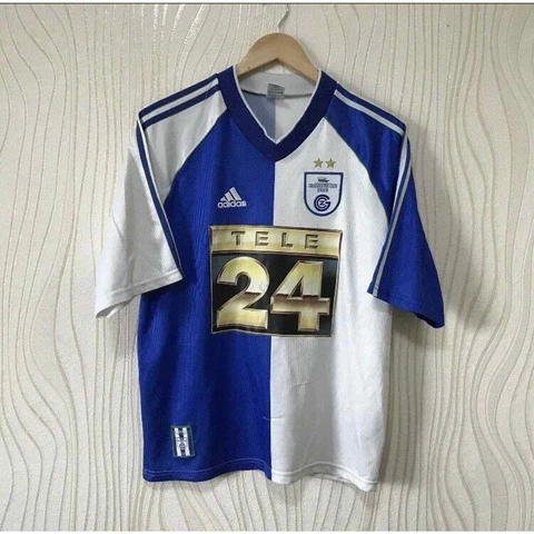 Vintage Adidas Grasshopper 1999 2000 Home Football Shirt Soccer jersey. Signed Cover