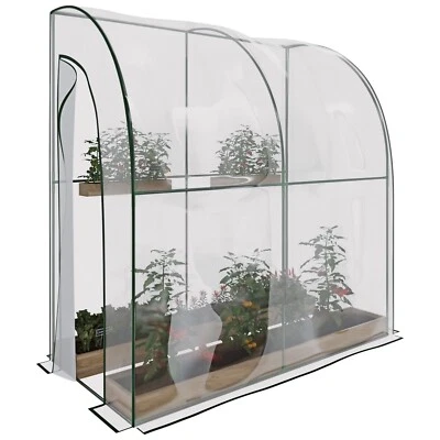 ARREDITALY Serra a casetta da parete muro in acciaio giardino piante fiori 200x100x215 cm