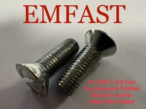 Var Pk Qtys 1/4 unf x 3/4 pulgadas avellanado ranurado máquina tornillo acero ranura zinc - Imagen 1 de 4