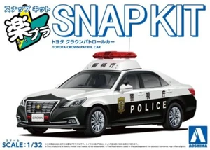 Aoshima 1/32 Scale Model Car Snap Kit 01-PC Toyota Crown Police Patrol Car - Picture 1 of 4