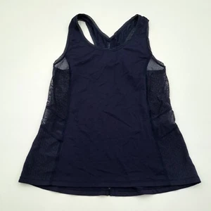 Lululemon Tanktop Damen marineblau Mesh Training Laufen U-Ausschnitt Pullover - Bild 1 von 9