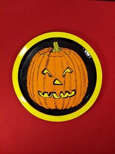 Vintage Halloween Jack O Laterne Metall Tablett 13" Hongkong - Bild 1 von 7
