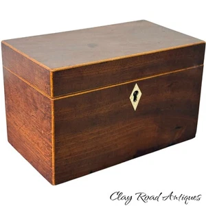antique mahogany Hepplewhite federal document box 1810 clean inlay - Picture 1 of 24