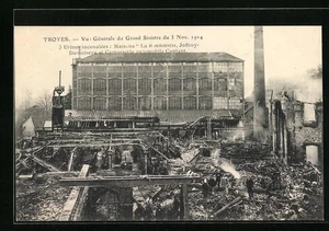 CPA Troyes, Vue Générale du Grand Sinistre 1914, 3 Usines incendiées: Maisons L - Picture 1 of 2