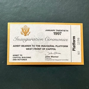 1997 President Bill Clinton Inauguration Ticket VIP Inaugural Platform Rotunda - Picture 1 of 2