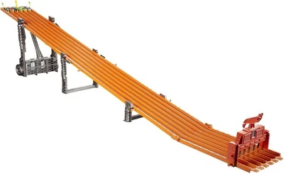 Toy Car Track Set with Lights, Sounds & 6 1:64 Scale Vehicles, Super 6-Lane Race - Image 1 of 4