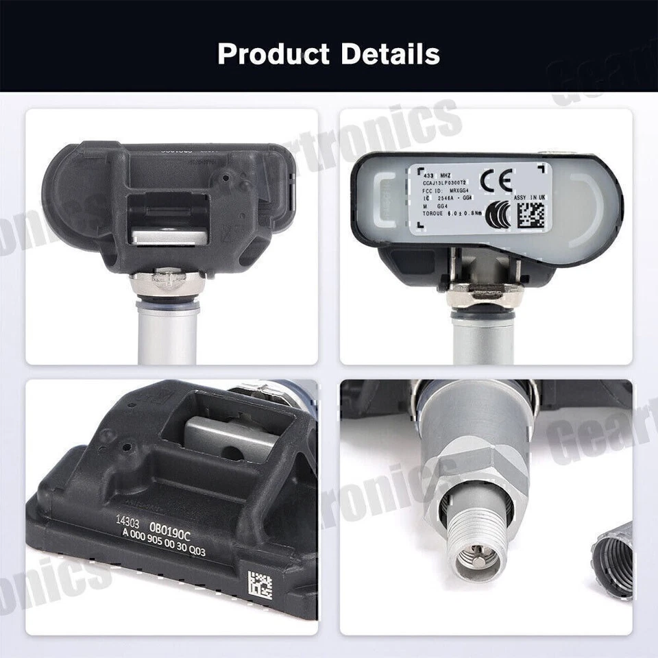 Juego de 4 TPMS A0009050030 para monitoreo de presión de neumáticos Mercedes-Benz NUEVO Foto 1 de 4