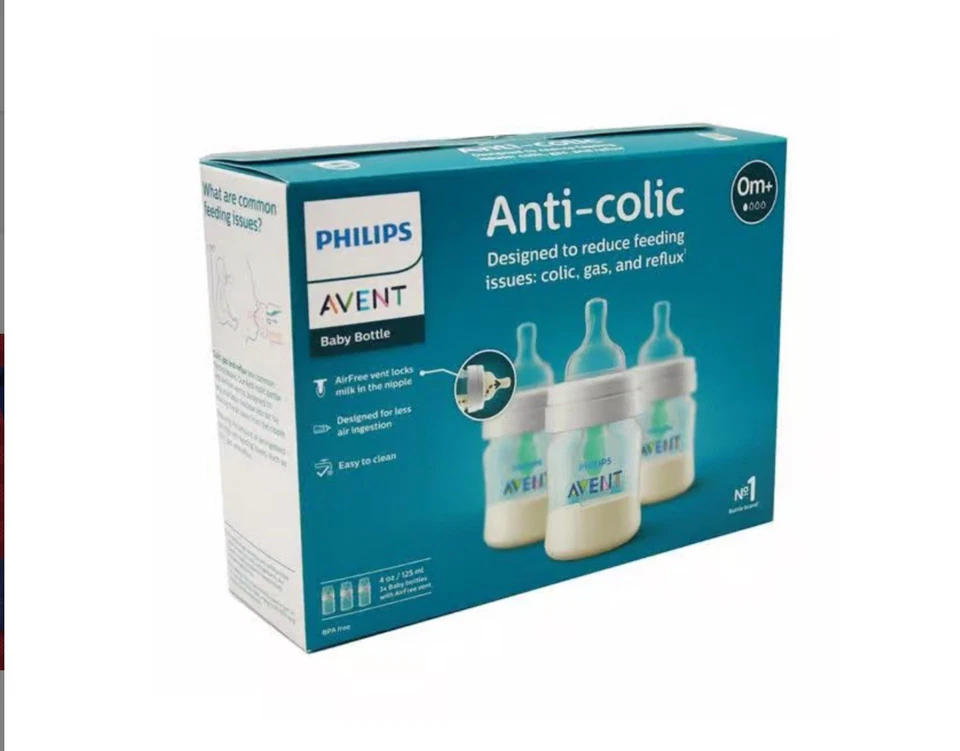 Philips Avent Anti-Colic Bottle With AirFree Vent Clear 4 oz 3 Ct. Baby Bottle - Image 1 of 1