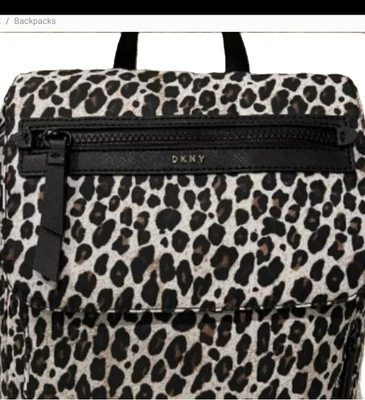 DKNY Carla Flap Leopard Print Back Pack - Image 1 of 2