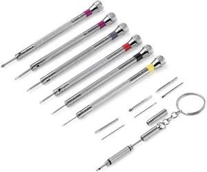 Premium 6-teiliges Mikro-Präzisions-Schraubendreher-Set, 0,8-1,6 mm, extra silber - Bild 1 von 7