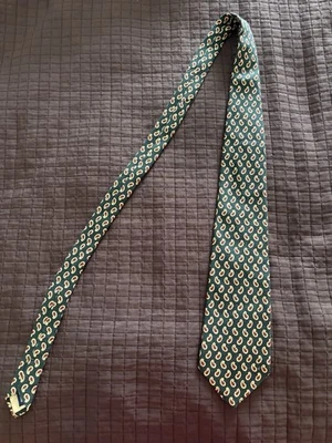 Corbata Polo Ralph Lauren vintage para hombre hecha a mano verde borgoña cachemira 56" x 4" Foto 1 de 4