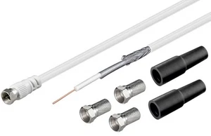 5x Koaxialkabel Set, 3x F-Stecker, 2x Tülle; KKS SET 100, 30m HQ - Zdjęcie 1 z 2