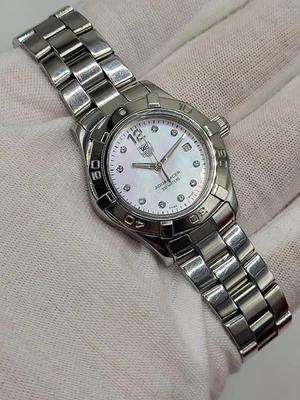 $3500 [Como Nuevo] Reloj Tag Heuer Aquaracer Diamante Esfera Rosa Damas WAF141A 7.25" Foto 1 de 4