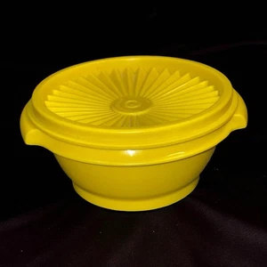 Vintage Tupperware Kanister Servier Schüssel Deckel Dichtung Starburst 5" 812 1323 gelb - Bild 1 von 11