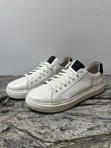 Saks Fifth Avenue Low-Top Leather Sneakers White Size 11 - Picture 1 of 5