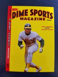 Rickey Henderson Oakland A's Dime Sports Yellow Background RARE ODDBALL NM - Picture 1 of 2
