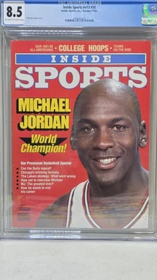 1991 OCT. INSIDE SPORTS #10 MICHAEL JORDAN COVER MAGAZINE GRADED CGC 8.5 - Image 1 of 2