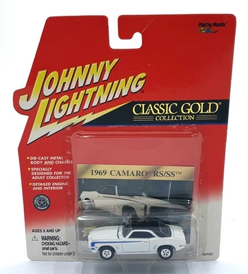 Johnny Lightning 1/64 Scale 404-09 Classic Gold '69 Chevrolet Camaro RS/SS White - Image 1 of 4