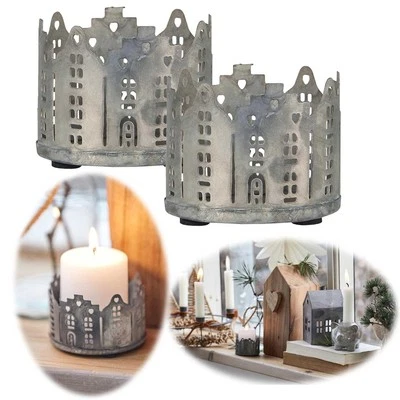 Exklusive Teelichthäuser Ribe 4x6cm Metall 2-fach Kerzenhalter Teelichthalter - Bild 1 von 4