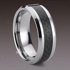 Mens Engagement Wedding Band Ring Tungsten Carbide Bling Jewellery