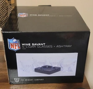 NFL Cincinnati Bengals Wine Savant Cigar Glasses and Ashtray Set NEW - Picture 1 of 6