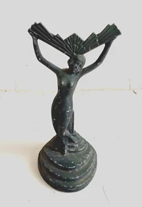 Vintage Cast Metal Chandler Art Deco Nouveau Lady Woman Table Lamp Base Figure A - Picture 1 of 7