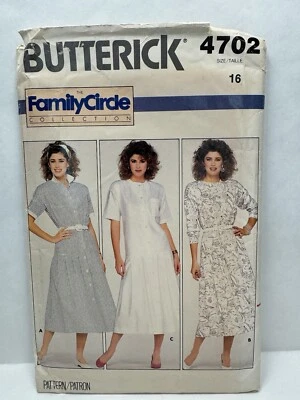 Butterick 4702 Misses Drop Waist Dress Pattern 16 Bust 38" *Cut Complete - Image 1 of 3