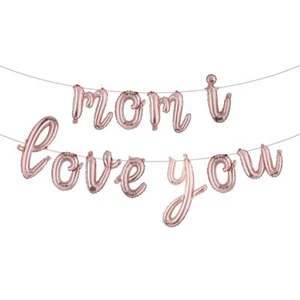 MOM I LOVE YOU 16 Inch Alphabet Letters Foil Balloons Set for Mother's Day Mo... - Picture 1 of 3