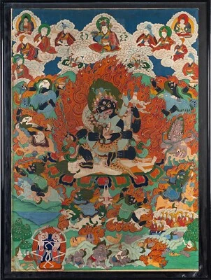 20th Century antique Tibetan Yamataka wrathful deity/Buddha painting - Image 1 of 4