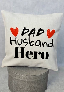 Personalised Dad cushion cover Fathers day Gift Husband Hero Gift Best Dad Gift - Picture 1 of 4