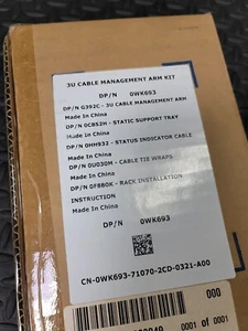 Kit de brazo de administración de cables Dell 3U 0WK693 T620 T320 T430 T440 T610 T330 T420 T640 - Imagen 1 de 4