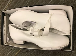 Theatricals calzature scarpe da rubinetto ragazza cravatta a nastro bianca taglia 1,5 M - Foto 1 di 7