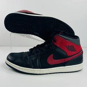 Nike Air Jordan 1 Mid 'Gym Red' Men's Sneaker Size 11.5 Black Red 554724-024 - Picture 1 of 13
