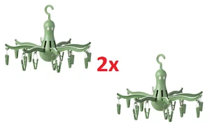 2x IKEA PRESSA Foldable Hanging Dryer Rack 16 Pegs Space Saving Green - Picture 1 of 5